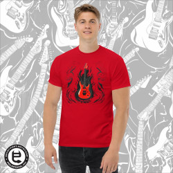 Piros superstrat gitár - férfi póló
