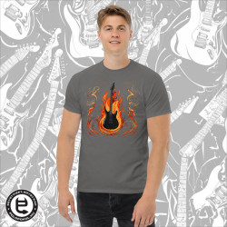 Fekete superstrat gitár - férfi póló