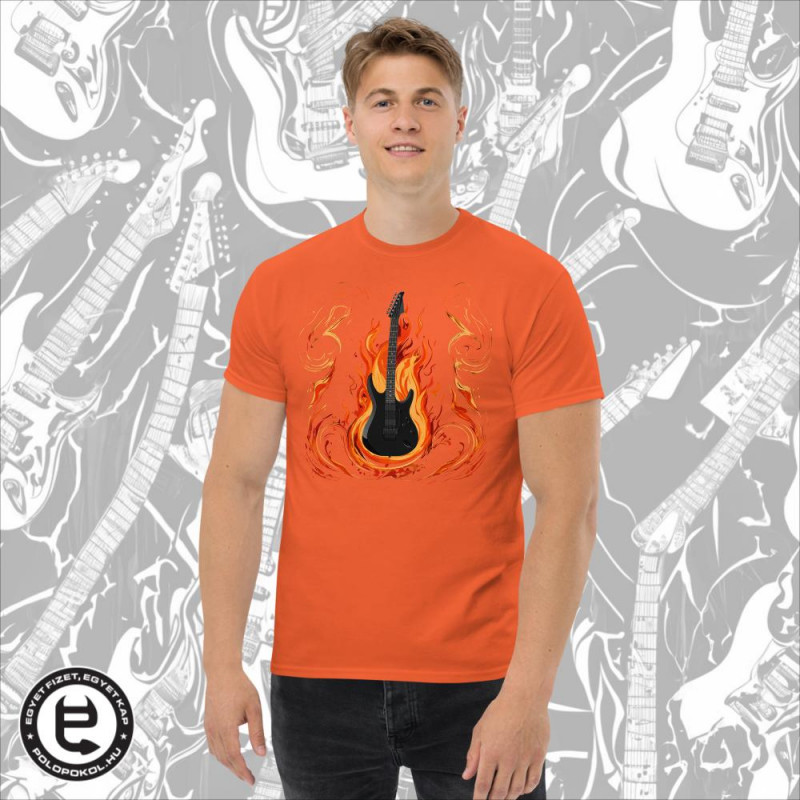 Fekete superstrat gitár - férfi póló